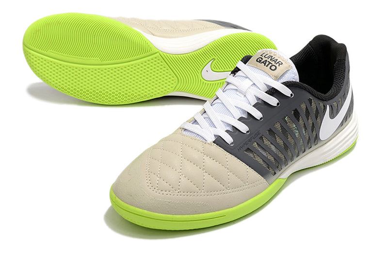 Tênis Futsal Nike Lunar Gato IC - Cinza e Verde