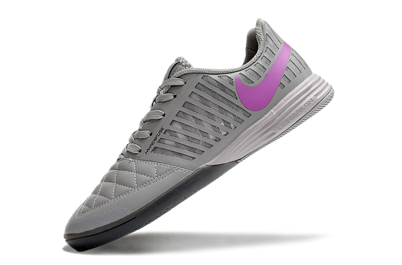 Tênis Futsal Nike Lunar Gato IC - Cinza e Roxa