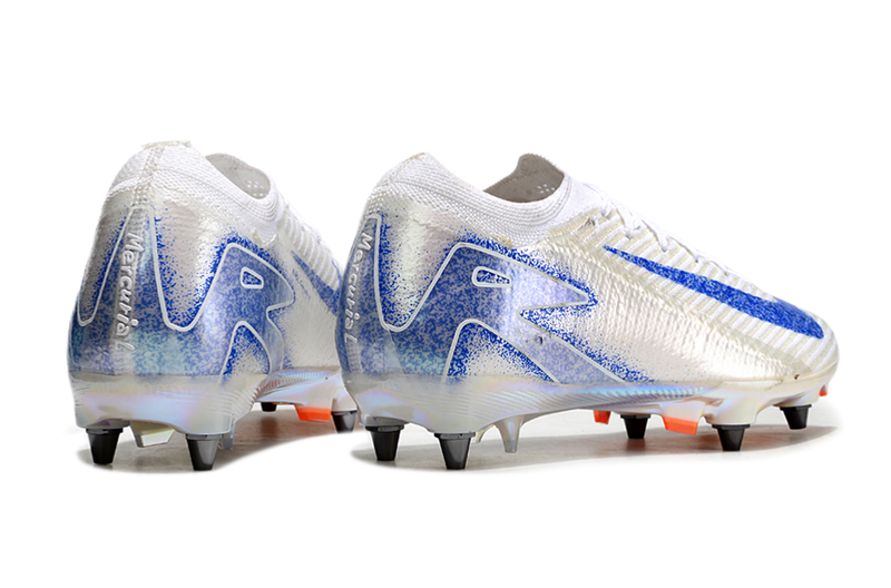 Chuteira Nike Air Zoom Mercurial Vapor 16 Elite SG - Branca e Azul